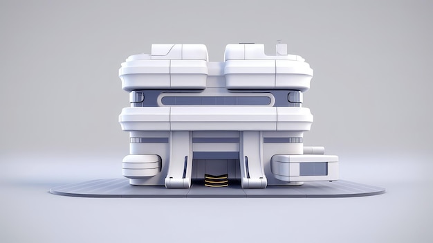3D futuristic scifi white city architecture with organic skyscrapers for science fiction or fantasy backgrounds Abstract building Generative AI illustration