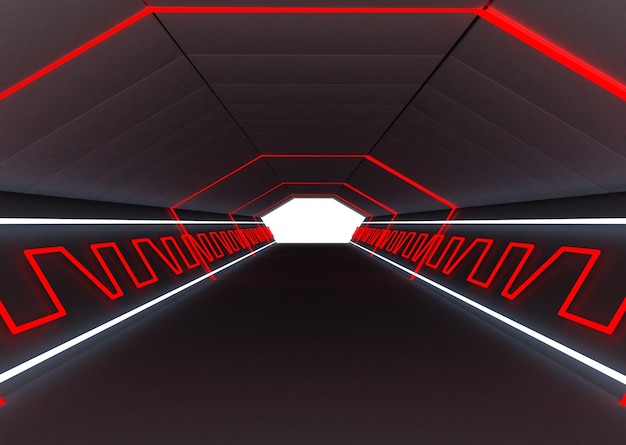 3d futuristische abstracte tunnel. 3d illustratie