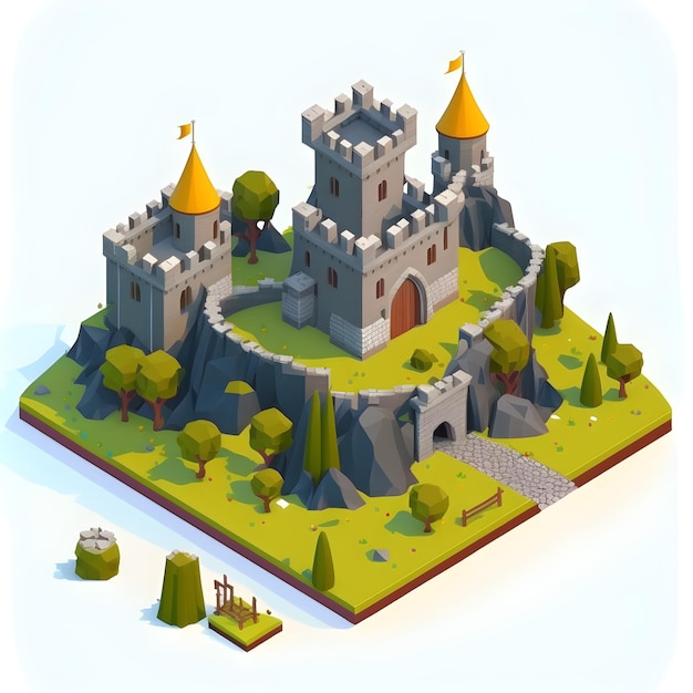 3D Game Asset Designs, 3d castle