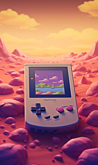 3D game boy Retro Color generative ai