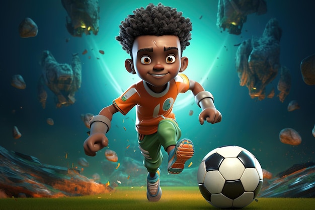 3d game character football