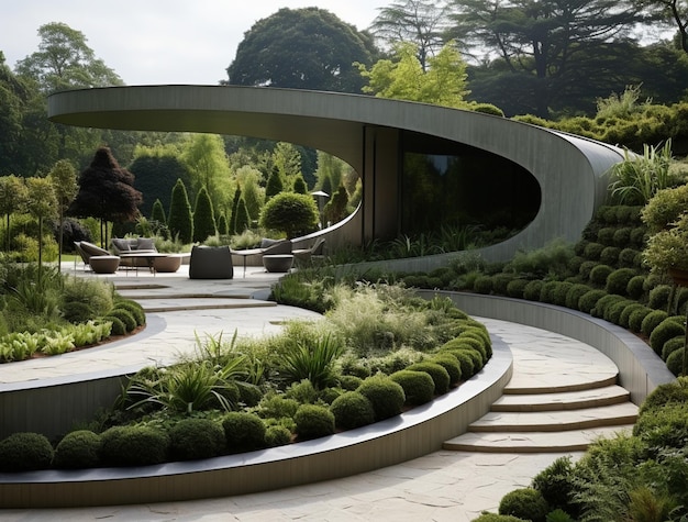 Photo 3d garden design for architecture