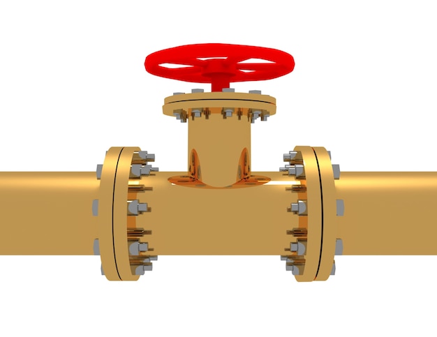 3d gasbuisconcept. illustratie op witte achtergrond