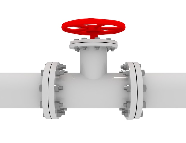 3d gasbuisconcept. illustratie op witte achtergrond