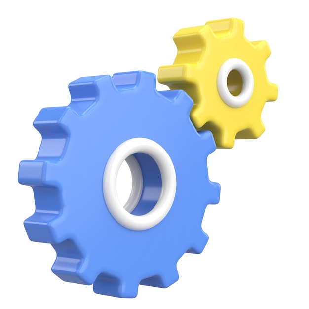 Photo 3d gear setting icon 3d illustration