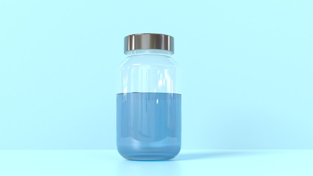 3D Geef Fles Lichte Achtergrond Terug