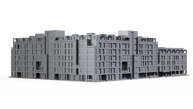 3D geef van de moderne woningbouw terug