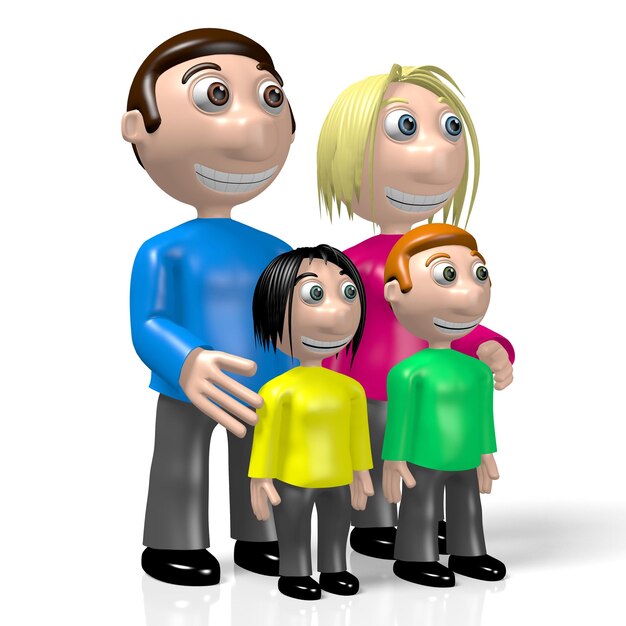 3D gelukkig familie ouderschapsconcept