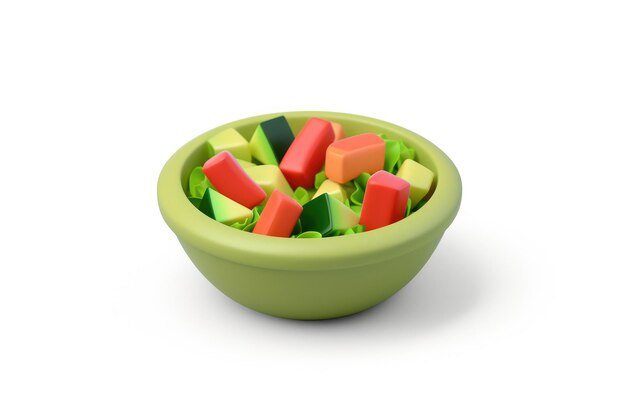 3D gemengde groenten op witte achtergrond