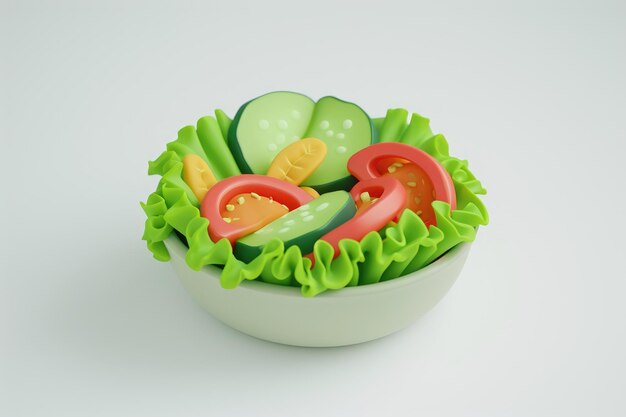 3D gemengde groenten op witte achtergrond