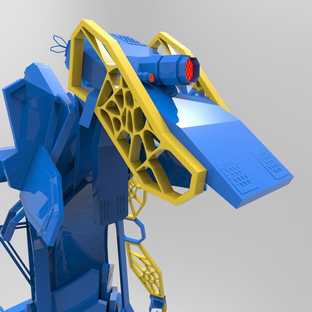 Photo 3d generative design of a robot - 3d illustration