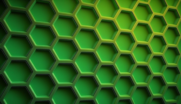 3d geometric shape green abstract background generative ai