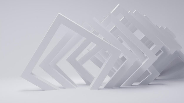 3D geometric shape on white background 3D illustration