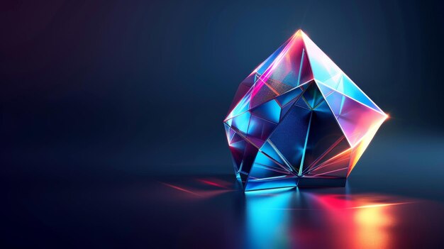 Photo a 3d geometric shape with a hologram figure isolated on a modern realistic background