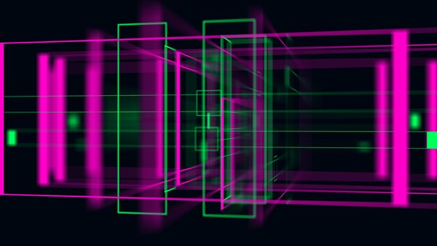 3D geometrical neon space background VJ loop