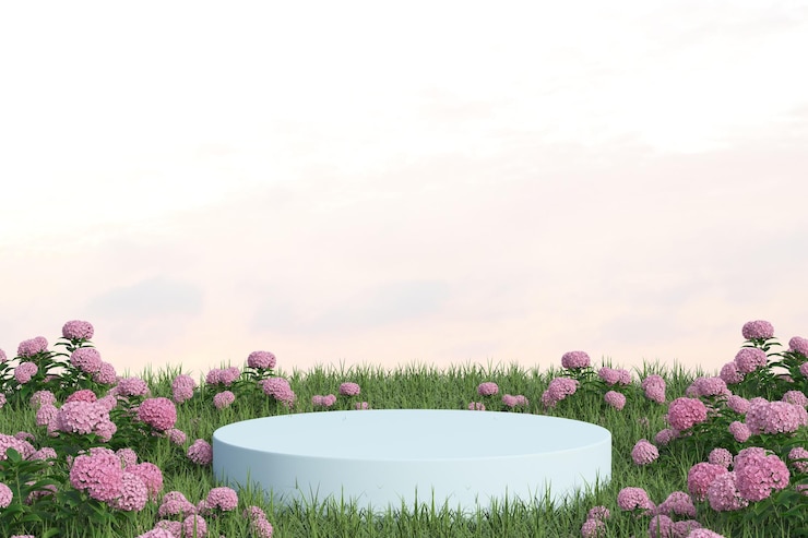 3d geometrisch podiummodel blad tropisch natuurlijk concept voor showcase groene achtergrond Abstracte mini