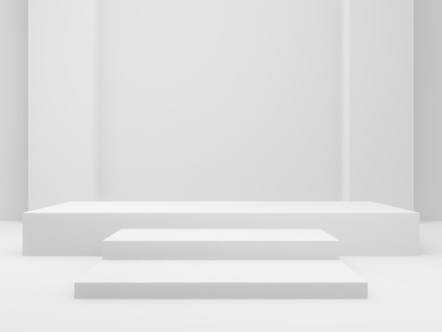 3D geometrische podium Witte kamer achtergrond