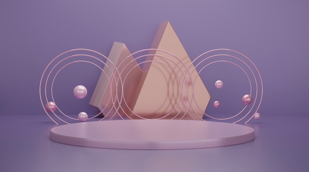 3d geometrische podiumscène voor productvertoning.