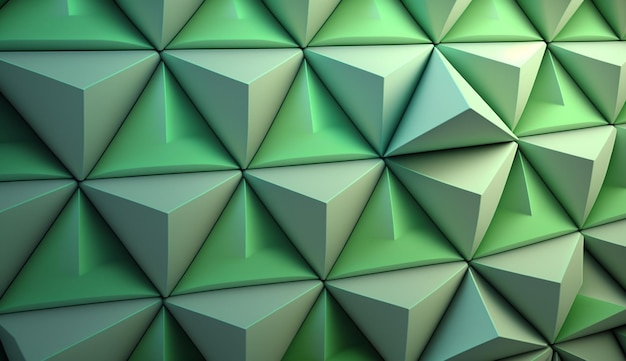 3d geometrische vorm groene abstracte achtergrond generatieve ai