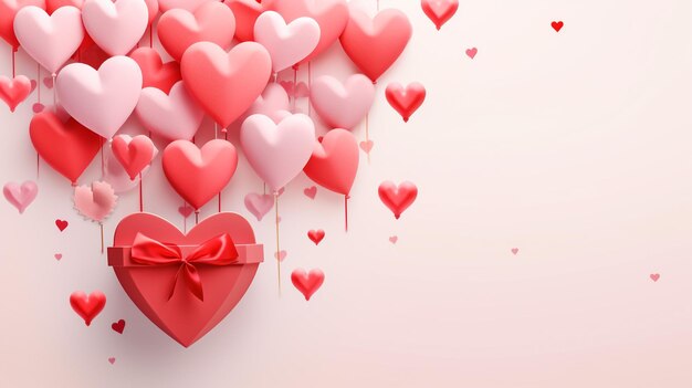 3d geometry beautiful heart illustration valentine background with 3d hearts valentine's day design valentine day concept romantic background for creative banners and web posters