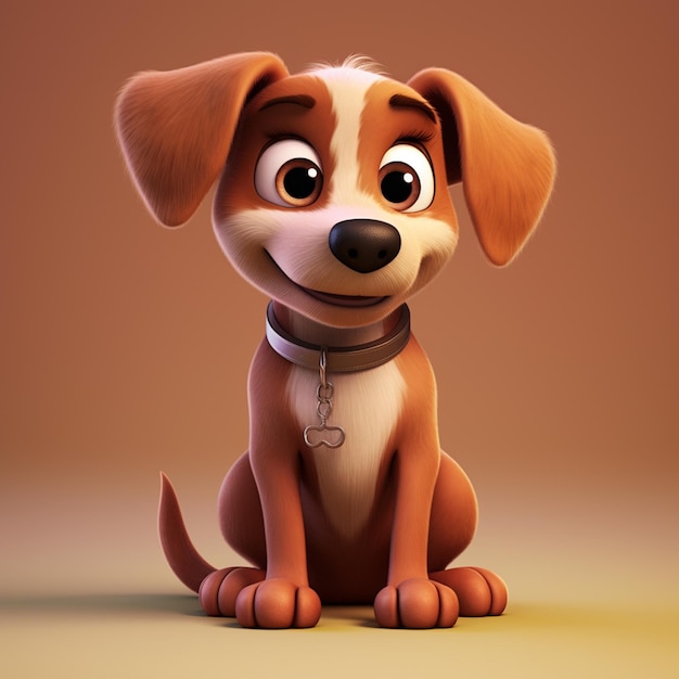 3d gerenderd cartoon personage van schattige hond