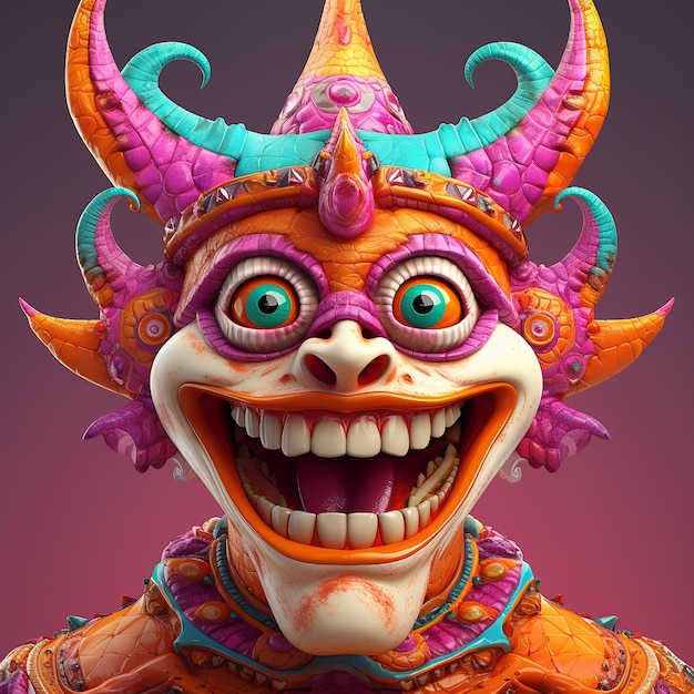 3d gerenderd leuk carnaval personage