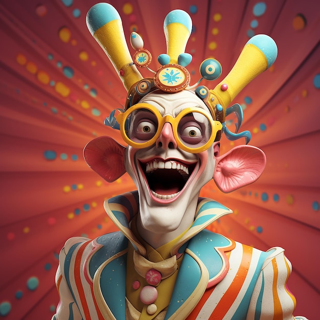 3d gerenderd leuk carnaval personage