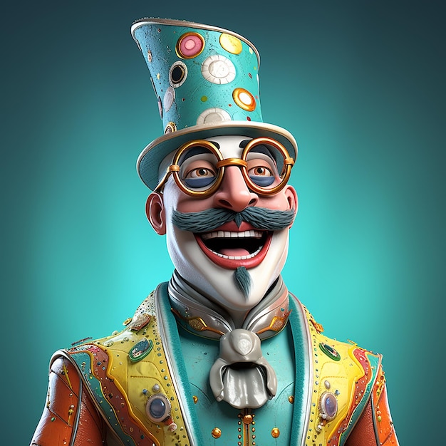 3d gerenderd leuk carnaval personage