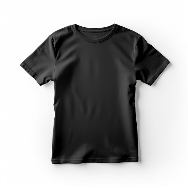 3D gerenderd zwart T-shirt met kopieerruimte mockup