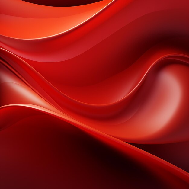3D gerenderde abstracte rode achtergrond met gladde kromme lijnen mooi patroon