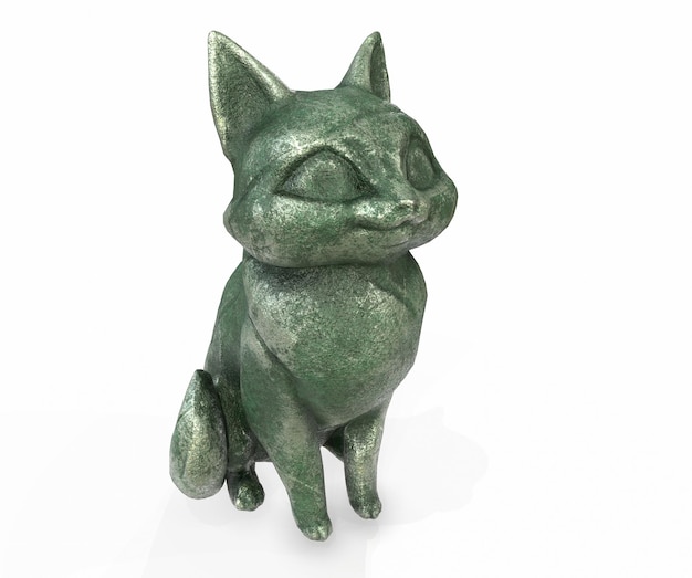 3D-gerenderde afbeeldingen van kattenstandbeeld