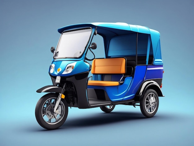 3D gerenderde auto rickshaw op gradiënt achtergrond Generatieve AI