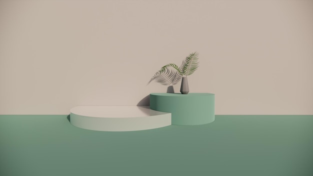 3d-gerenderde beige achtergrond met kleurrijk ontwerp