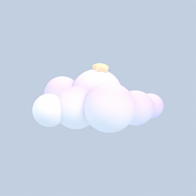 3D-gerenderde cartoon wolk met ster object