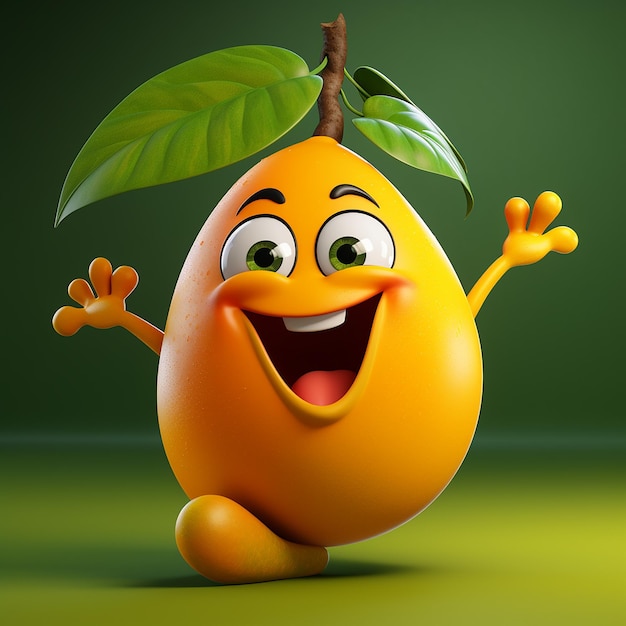 3d gerenderde cartoonist mango happy