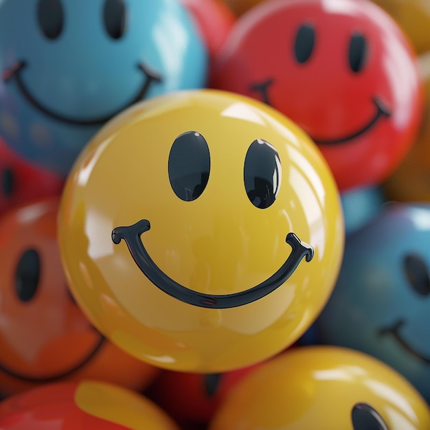 3D gerenderde foto's van smiley stickers in verschillende stijlen hoge resolutie HD foto's