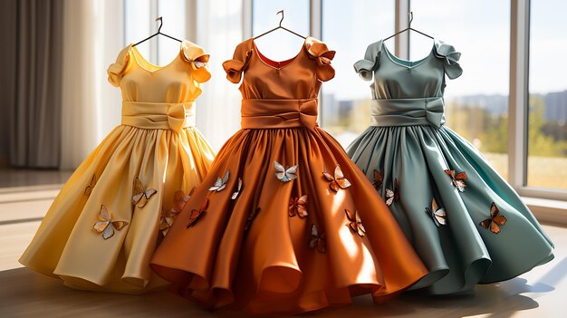 3D gerenderde foto van baby meisjes kleding en frok ontwerp