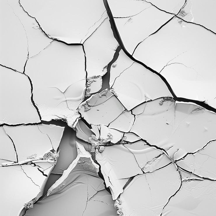 Foto 3d gerenderde foto van gekraakte behang lijkt op een gekraakte telefoon