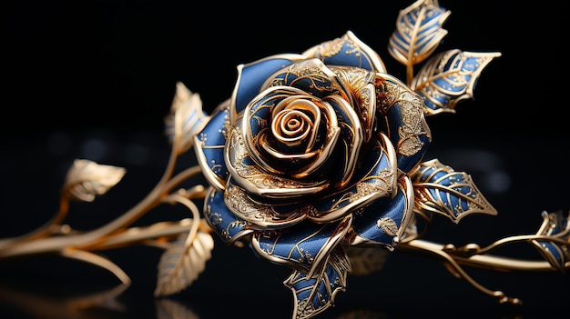 3D-gerenderde foto van prachtig rozenontwerp