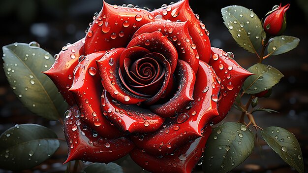 3D gerenderde foto van rode roos