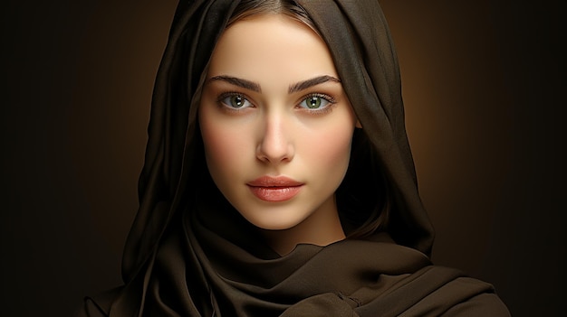 3D-gerenderde foto van schattig hijabmeisje