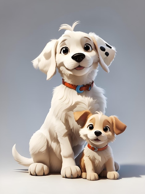 3D-gerenderde hond illustratie