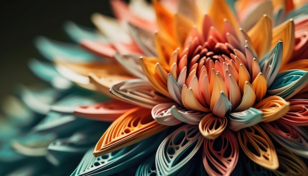 3D-gerenderde kleurrijke 3D-bloemen Creative Ai