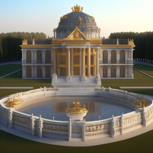 3D-gerenderde Paleis van Versailles