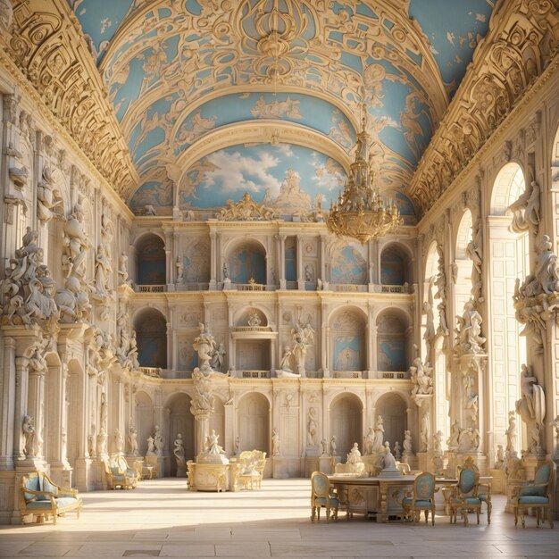 3D-gerenderde Paleis van Versailles