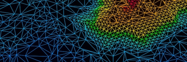 3D-gerenderde topografische draadframe Kleurovergang kleureiland