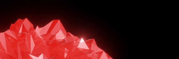 3D gesmolten abstracte rode kristallen