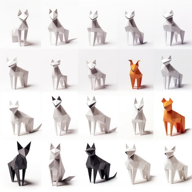 3D gestapelde papieren hond