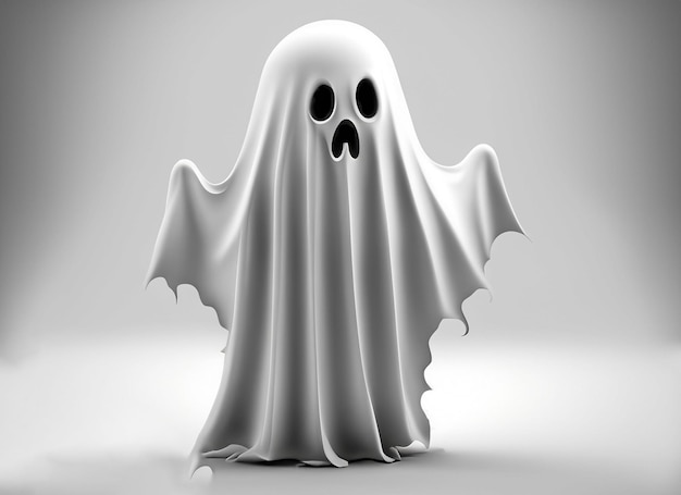 3d ghost on white background