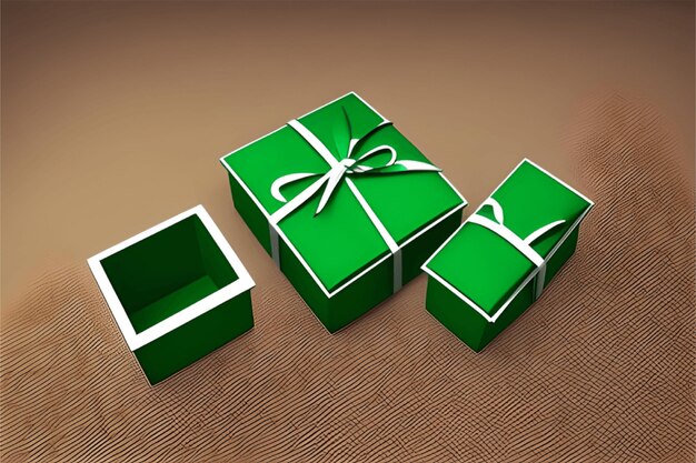 3D gift box element set Generative AI